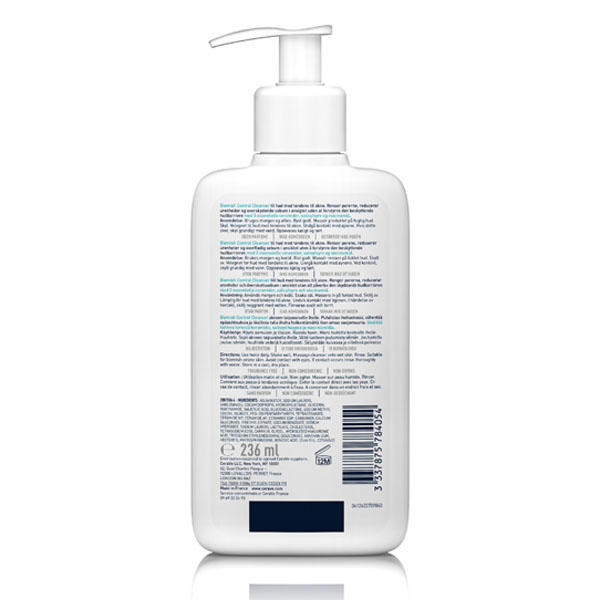 CERAVE Blemish Control Face Cleanser with 2% Salicylic Acid & Niacinamide for Blemish-Prone Skin 236